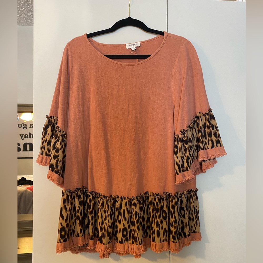 Pink and Leopard Print Shirt